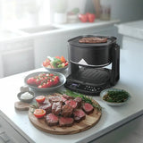 Porodo Lifestyle Quick Flip 3-In-1 Air Fryer | Grill | Hot Pot 4.5L - Black