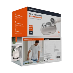 Porodo Lifestyle Retro Thermometer Steam & Heat Iron - White