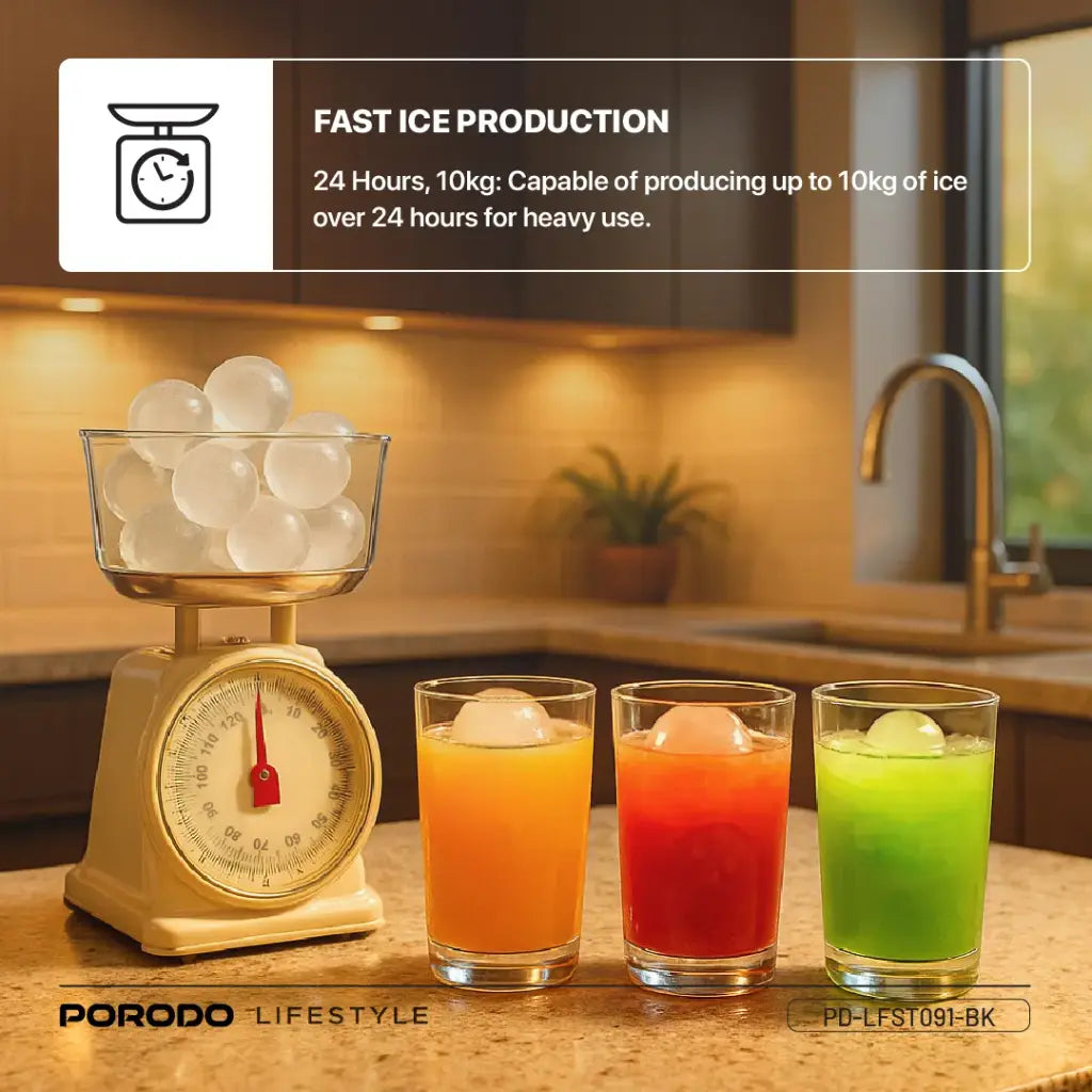 Porodo Lifestyle Sphere Ice Machine - Black Porodo Lifestyle Sphere Ice Machine - Black