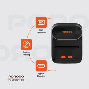 Porodo Lifestyle Super HD Thermal Printer - Black