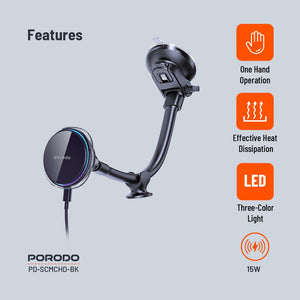 حامل شحن Magsafe من Porodo Semiconductor Cooling - أسود 