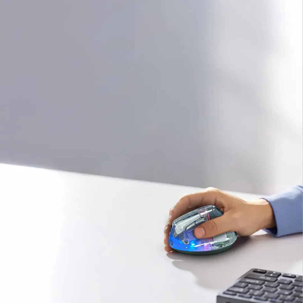 Porodo Vertical 4800 DPI Wireless Mouse - Transparent Porodo Vertical 4800 DPI Wireless Mouse - Transparent