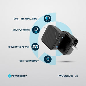 Powerology 100W Triple PD + 1 QC3.0 World Travel Kit