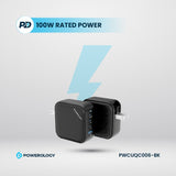 مجموعة السفر العالمية Powerology 100W Triple PD + 1 QC3.0 