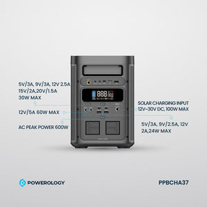 Powerology 300W Portable Generator Integrated Hi-Fi Sound System - Black