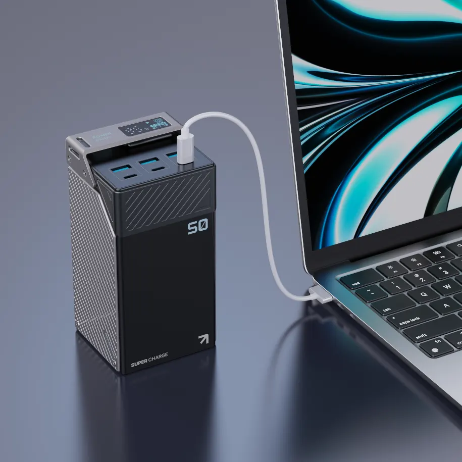 Powerology 50000mAh Power Bank 65W 3×PD Type-C and 3×USB-A - Black Powerology 50000mAh Power Bank 65W 3×PD Type-C and 3×USB-A - Black