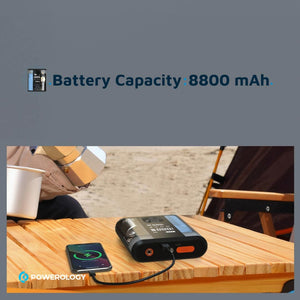 ضاغط هواء Powerology 8800mAh Jump Start - شفاف