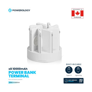 Powerology 8in1 Station 10000mAh PD 120W QC Wireless Power Bank