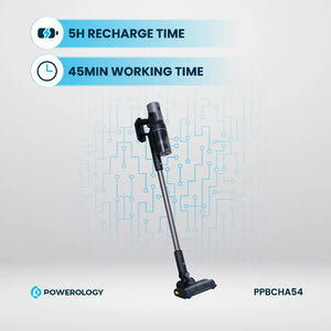 Powerology Cordless Vacuum Auto-Disposal Charging - Black