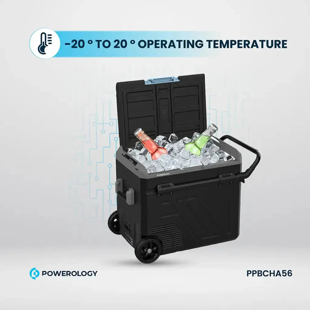 Powerology Dual Compartment Smart Fridge and Freezer 60L - Gray Powerology Dual Compartment Smart Fridge and Freezer 60L - Gray