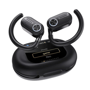 Powerology ENC TWS Air Conduction Earbuds and Charging Case with Display 40mAh8 - Black