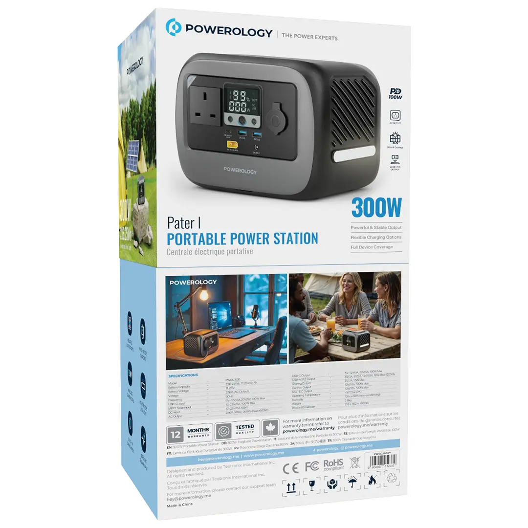 Powerology Pater I Portable Power Station 300W - Gray
