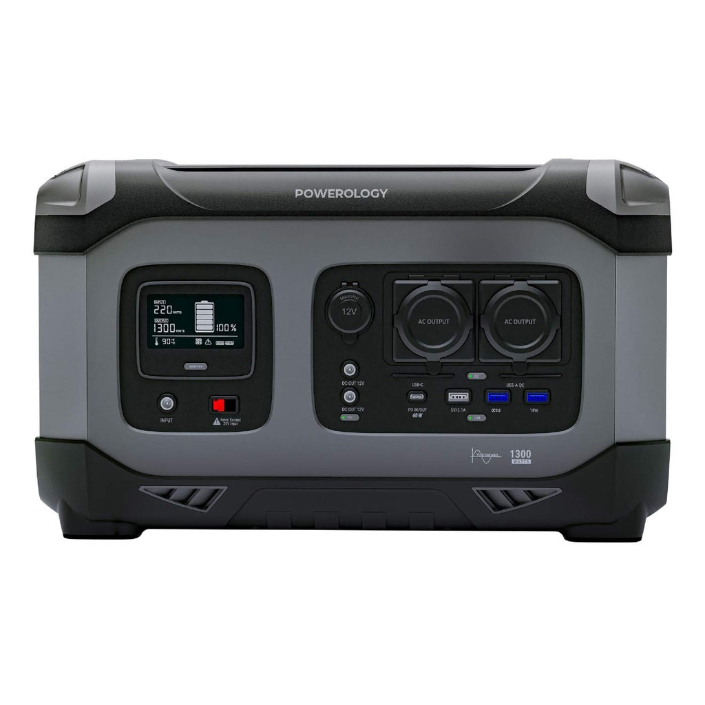 Powerology 392000mAh 1300W Portable Power Generator PD 60W - Black