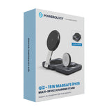 حامل شحن الأجهزة المتعددة من Powerology Qi2-15W Magsafe iPH15 - أسود