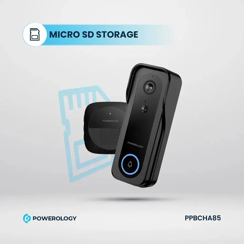 Powerology Smart Doorbell Camera - Black Powerology Smart Doorbell Camera - Black