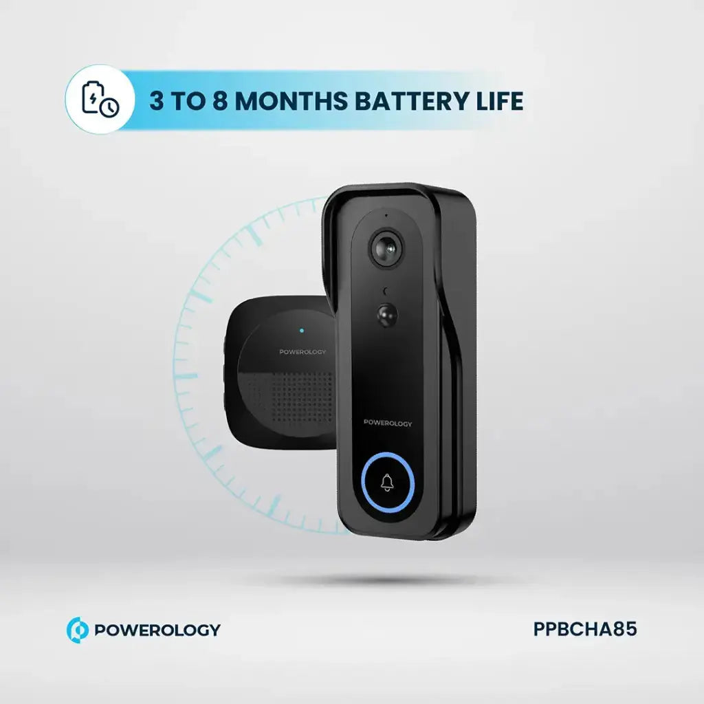Powerology Smart Doorbell Camera - Black Powerology Smart Doorbell Camera - Black
