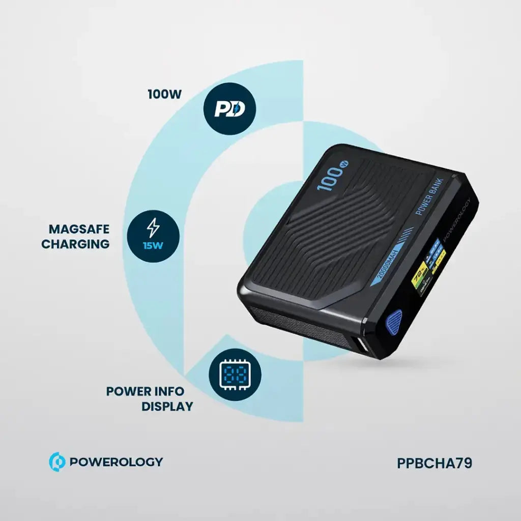 Powerology Ultra Mini 20000mAh Power Bank - Black Powerology Ultra Mini 20000mAh Power Bank - Black