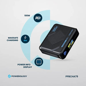 Powerology Ultra Mini 20000mAh Power Bank - Black