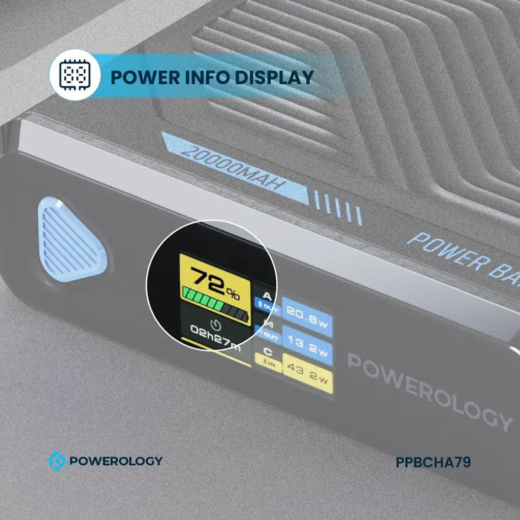 Powerology Ultra Mini 20000mAh Power Bank - Black
