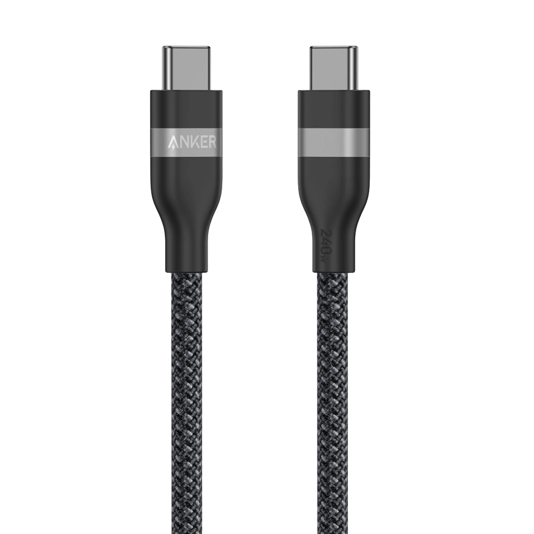 كابل Anker USB-C إلى USB-C (6 أقدام 240 واط، مضفر مُعاد تدويره A82E2H12) 