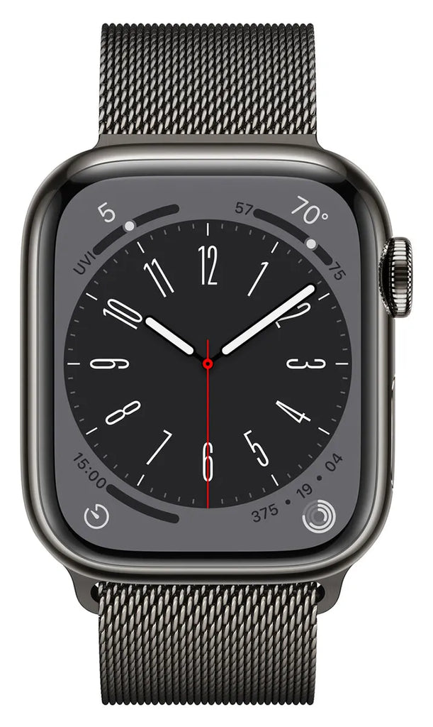 Apple Watch Series 8 GPS + Cellular, 45 mm, Graphite Stainless Steel Case with Graphite Milanese Loop Apple Watch Series 8 GPS + Cellular, 45 mm, Graphite Stainless Steel Case with Graphite Milanese Loop