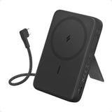 Anker Zolo Magnetic Power Bank, 10,000mAh Wireless Portable Charger with 30W Max Fast Charging, Battery Pack with Built-in USB-C Cable and Adjustable Stand, for iPhone 16/15 Series, AirPods, and More(A1685H11)