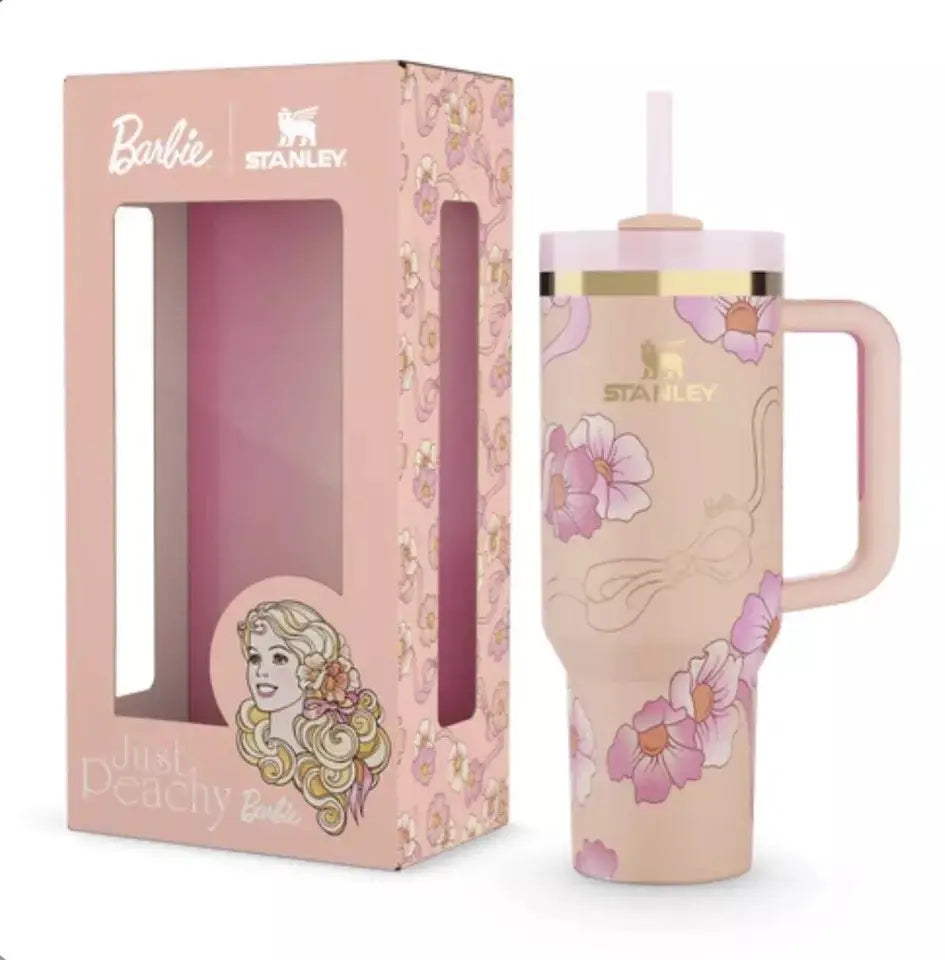 Barbie x Stanley Tumbler Just Peachy 40 oz Quencher New Barbie x Stanley Tumbler Just Peachy 40 oz Quencher New