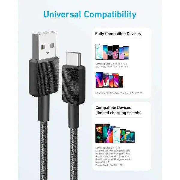 Anker 322 USB-A to USB-C Cable 3ft (A81H5H11) Anker 322 USB-A to USB-C Cable 3ft (A81H5H11)