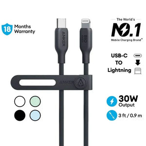 كابل Anker 542 USB-C إلى Lightning بطول 3 أقدام من Bio-Based – (A80B1H11)